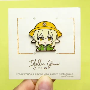 Custom 3D Zinc Alloy Cute Cartoon Girl Enamel Pin With Message Card for Gift Shop