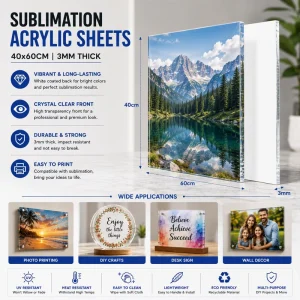 Custom 40x60cm White Acrylic Sublimation Sheets For UV Printing Heat Transfer Photo Panels Sign Making And DIY Crafts