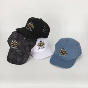 Custom 5-Panel Camo Dot Baseball Caps Rubber Patch Logo 100% Cotton Unisex Hat China Jinzhou Factory OEM Low MOQ Quick Response