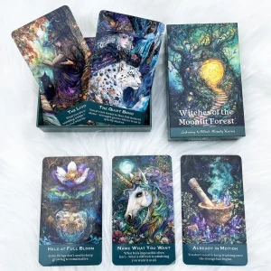 Custom 54 Cards Witches Moonlit Forest Oracle Deck Spiritual Guidance Cards Eco Friendly Paper Full Color Printing