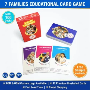 Custom 7 Families Card Game Educational Kids Learning Cards 42 Cards Set OEM ODM Factory Fast Lead Time