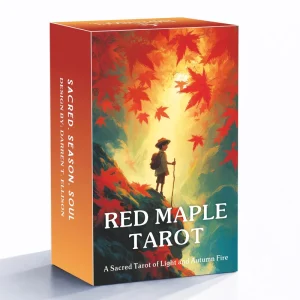 Custom 78 Cards Red Maple Tarot Deck Guidebook Premium 400GSM Paper Portable Eco Friendly OEM ODM Factory Supplier