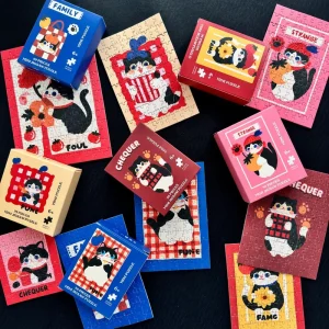 Custom 99 Piece Mini Jigsaw Puzzle with Full Color Cartoon Design Gift Box Packaging Educational DIY Toy