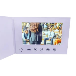 Custom A5 A4 Hardcover 2.4 4.3 5 7 10 Inch Crafts Blank Cards With Chip and Magnetic Strip Blanks Video Brochure