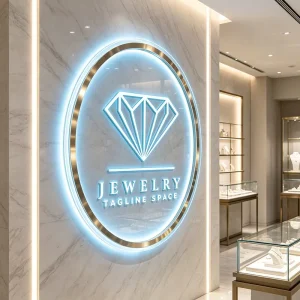 Custom Acrylic Backlit Logo Sign for Jewelry Shops and Beauty Salons Premium 3D Illuminated Display for Cosmetic Stores