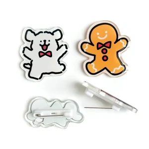 Custom Acrylic Brooch Cute Cartoon Transparent Acrylic Badge Pin DIY Brooch Acrylic Jewelry Pendant