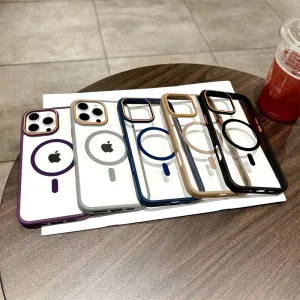 Custom Acrylic Hard Pc Plastic Magnetic Phone Case for iPhone 17 16 15 Pro Max Shockproof Frosted Tpu Protective Case