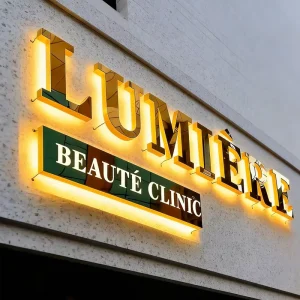 Custom Acrylic Metal 3D LED Illuminated Storefront Business Sign