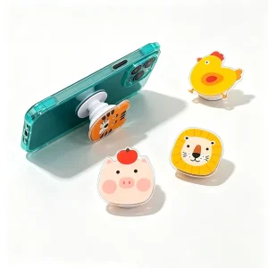 Custom Acrylic Phone Grip, Animal Illustration, Personalized Artwork, Foldable Phone Accessory, Manufacturer