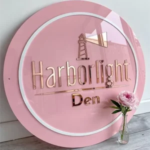 Custom Acrylic Salon Decor Acrylic Business Logo Sign Modern Office Decor Acrylic Logo Sign Luxury Branding Sign Custom Logo