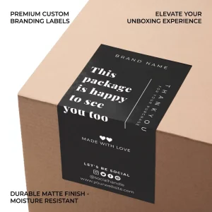 Custom Adhesive UV PP Printable Label Stickers for Box Sleeves, CMYK, Waterproof, Oil-Resistant