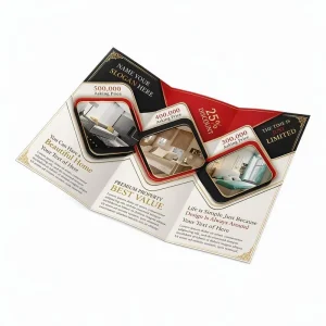 Custom Advertising Book Folded Brochure Printing Half Fold Trifold Multifold Printed for Promotion Packaging Made Fancy Offs