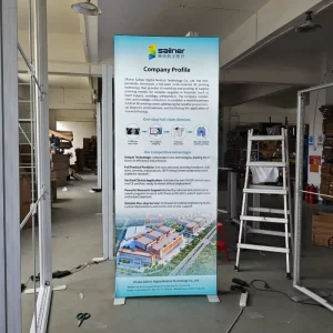 Custom Advertising Light Box Display Stand Supplier for Healthcare Trade Show Booth Design Product Feature Wall