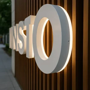 Custom Advertising Sinage 3D Acrylic Illuminated Sign Big Letters LED Light Bases Electronic Store Front Signs
