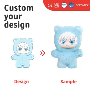 Custom Anime Character Plush Doll Cute Cat Hoodie Stuffed Figure OEM ODM Cosplay Mascot Gift Collectible Merchandise