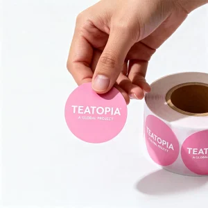 Custom Any Text Adhesive Printing Round Label Stickers Circle Waterproof Vinyl Sticker Roll Private Logo Stickers
