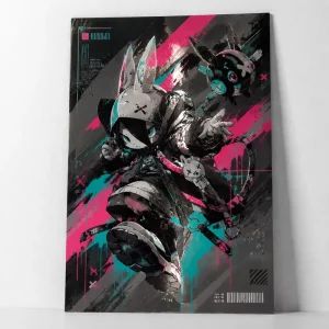 Custom Art Prints 3D Varnish Raised Spot UV Printing Comic Con Anime Embossed Tactile Textured Effect Neon Vibrant Color Posters