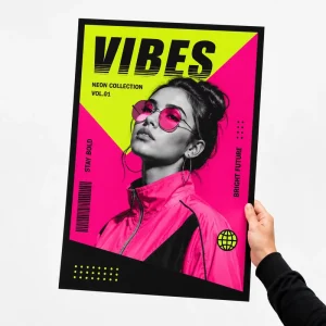 Custom Art Prints ACP Panel Printing Vivid Color Branding Signage Metal Poster Neon Florescent Window Display Promotion Board