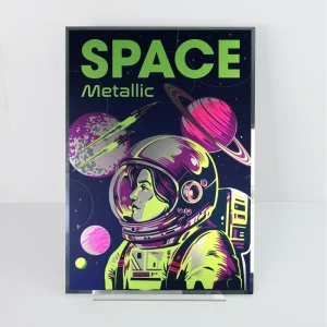 Custom Art Prints Aluminum Composite Panel Printing Space Astronaut Metal Poster Neon Sci Fi Movie Fanart Exhibition Display