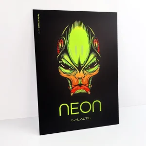 Custom Art Prints Aluminum Metal Poster Neon Florescent Vibrant Anime Sci Fi Movie Merch Collectibles Aliens Space Theme Posters