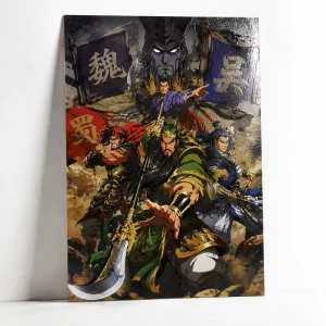 Custom Art Prints Digital 3D Varnish Raised Spot UV Chinese Novel Three Kingdoms Anime Embossed Artist Alley Illustration Poster
