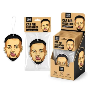 Custom Athlete Sports Star Car Perfume Tablet Long Lasting Car Air Freshener Scented Cardboard with Display Box for Retail Store