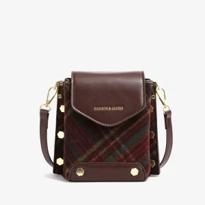 Custom Bag Manufacture OEM ODM Tartan Women’s Shoulder Bag Phone Bag Mini Checkered Bag with Logo for Daily Use