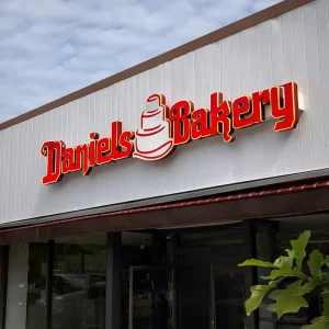 Custom Bakery Storefront Sign LED Channel Letters Outdoor Acrylic Metal Shop Logo Illuminated Commercial Wall Signage