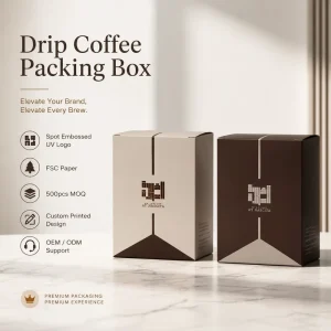 Custom Biodegradable Coffee Packaging Box With Full Color Printing | Matt Lamination Spot UV FSC Paper OEM Low MOQ 500pcs