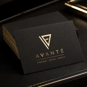 Custom Black Business Cards Gold Gilded Edge 500GSM Thick Cardstock for Company Logo Printing Luxury Premium Any Size Design