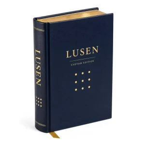 Custom Book Printing OEM ODM Low MOQ From 1 Pc Reading Gift Case Bound 6 x 9 Inch Navy PU Leather Gold Foil Hardcover Book