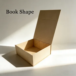 Custom Book Shape Brown Cardboard Paper Packaging Boxes Magnetic Closure Cosmetic Skincare Clothing Gift Boxes