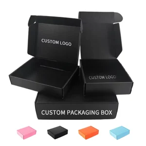 Custom Boxes with Logo Packaging Black Corrugated Mailer Shipping Box