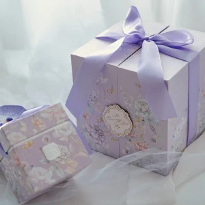 Custom Brand Gift Box Luxury Hard Cardboard Packaging with Ribbon Custom Print for Jewelry Cosmetic Promotional Gifts