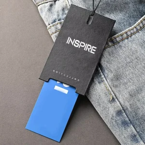 Custom Brand Logo Hang Tags Clothing Thick Glossy Black Cardboard Kraft Paper Digital Printing Appraisal