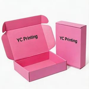 Custom Brand Logo Printing Corrugated Clothing Shipping Boxes Pink Color Mailer Packaging Mailing Box