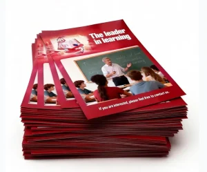Custom Brochure Printing Service Folded Leaflet Single Full Color Eco Friendly Low Price Simple Promotional Advertise Marketing