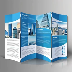 Custom Brochure Printing with Folded Leaflet Style Art Paper Custom Size & Color for Business