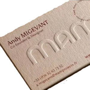 Custom Business Cards Customized Size Paper Business Card 3D Letterpress