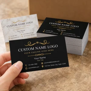 Custom Business Cards Gold Foil Personalized Double Sided Printing with Logo for Small Business Matte Glossy Premium 500 PCS