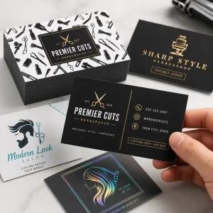 Custom Business Cards Printing Double Sided Gold Foil Matte Waterproof Paper Thick Card Stock with Logo for Small Business