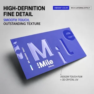 Custom Business Cards Raised Spot UV Glossy Double-Sided for Company Logo Printing Premium Cardstock 3D Embossed Any Size Design