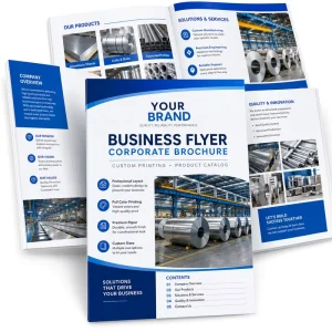 Custom Business Flyers Digital Printing Full Color Art Film Laminated Paperboard Marketing Leaflets Corporate Catalog