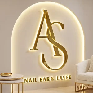 Custom Business Logo Sign Illuminated Storefront Letters Retail Shop Signage LED Backlit Metal Sign Indoor Outdoor Signage