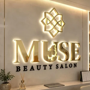 Custom Business Sign 3D Backlit Logo Channel Letter Acrylic Sign Custom LED Sign for Beauty Salons Advertising Hair Salon