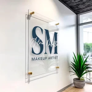 Custom Business Sign Logo Perspex Plate Salon Nails Studio Wall Aesthetic Decor UV Printed Office Acrylic Signage Plaque