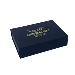 Custom CMYK Printing Design Rigid Magnetic Book Shaped Box With Gold Foil Logo for Gift Packaging Support Color Customization