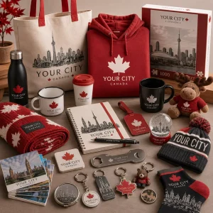 Custom Canada City Souvenir Gift Box Tote Bottle Mug Notebook Puzzle Keychain Travel Gift Collection