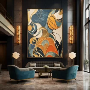 Custom Canvas Oil Painting Gold Modern 100% Handmade Abstract Hand Painted Wall Art Oil Painting
