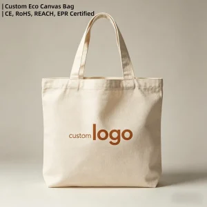Custom Canvas Tote Bag with Logo Printed Reusable Cotton Grocery Shopping Bag Large Capacity Heavy Duty Shoulder Bag for Retail
